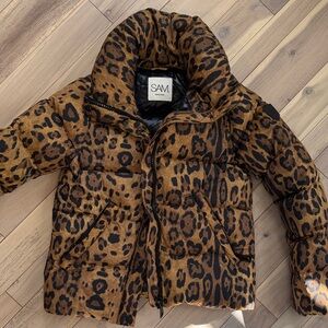 SAM. Leopard Print Puffer Jacket - Brown and Black - worn once
